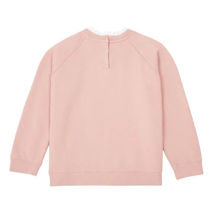 Bonton Sweat Coton Bio Col Dentelle Tilia | Rose
