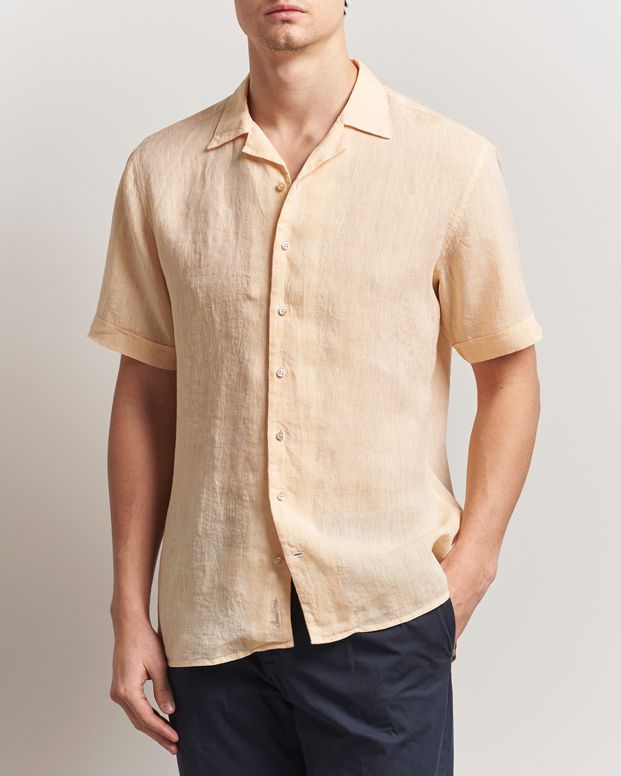 Stenströms Short Sleeve Linen Shirt Orange