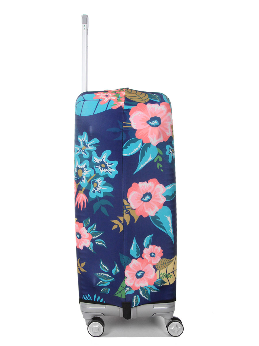 Housse de valise Periea Dark Blue with Flowers L