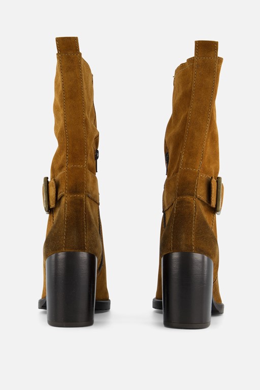 Tamaris Enkellaarsjes cognac Leer