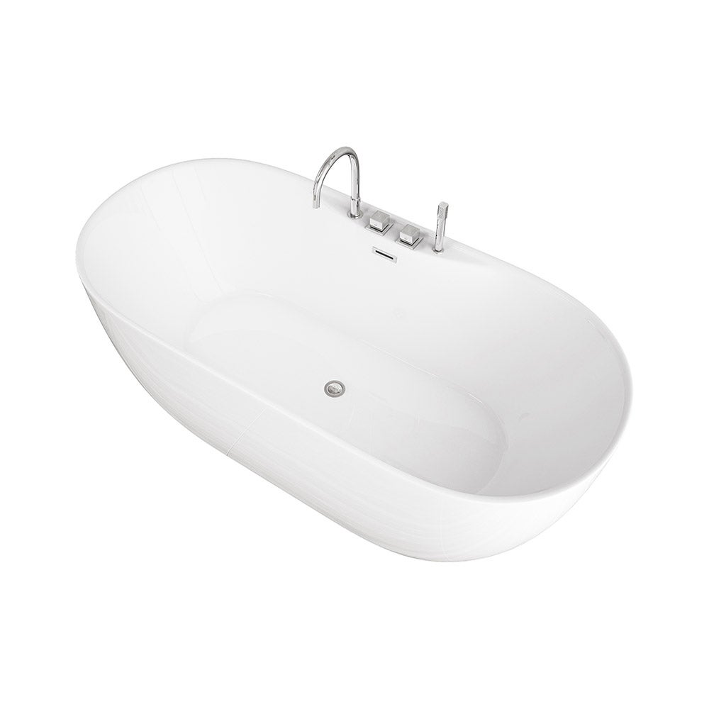 Home Deluxe - vrijstaand bad - LENI met kraan, wit - afmetingen: ca. 170 x 80 x 58 cm - inhoud: 235 liter, incl. overloopbeveiliging, sifon en afvoerplug | Spa, voor 2 personen