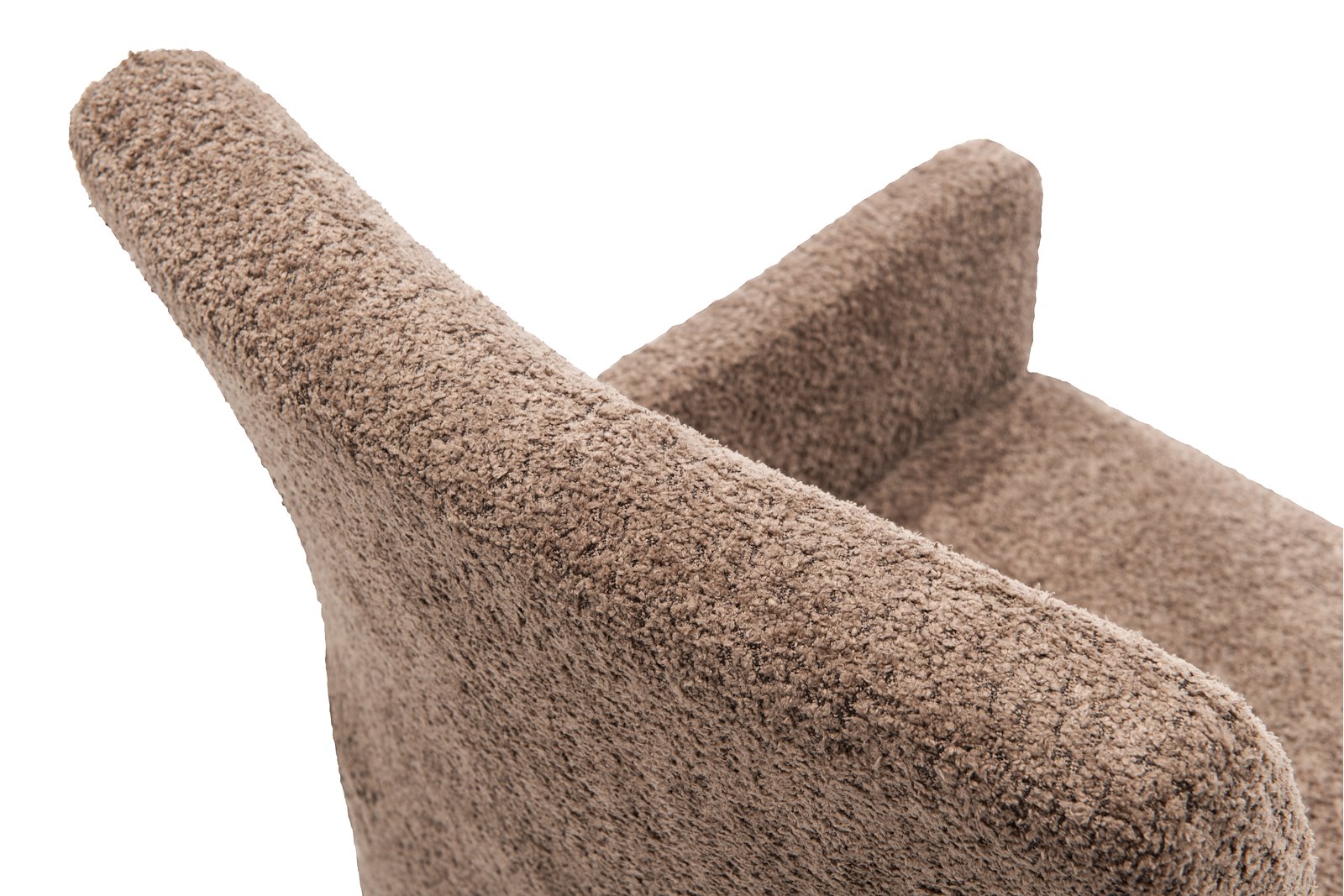 Rigel spisestol med arm Tekstil Teddy 3613 Light Brown med ben DL10/E018 Black sky