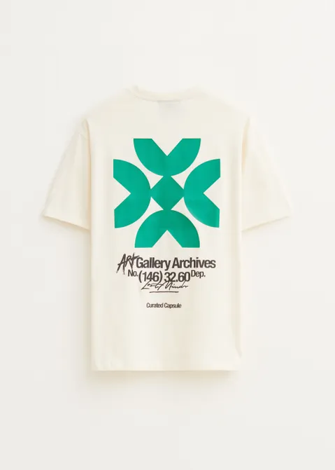 T-shirt met print gallery off-white (ECRU)