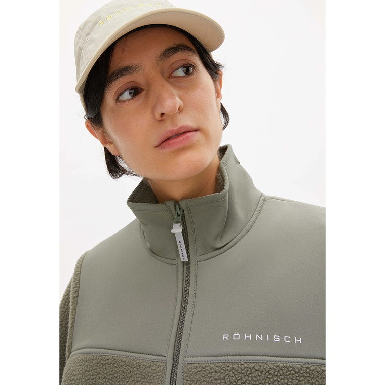Röhnisch Phoebe Pile Jacket Vetiver Green