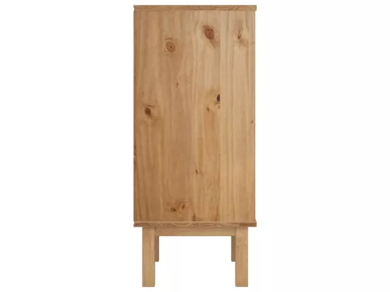 Commode OTTA Marron et blanc 76,5x39,5x90 cm Bois de pin massif