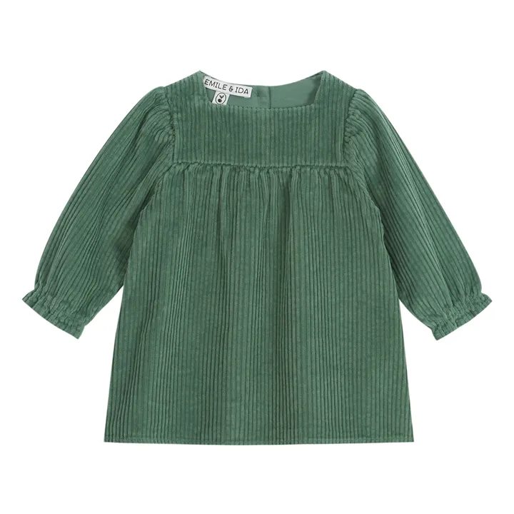 Emile et Ida Robe Velours Côtelé | Vert