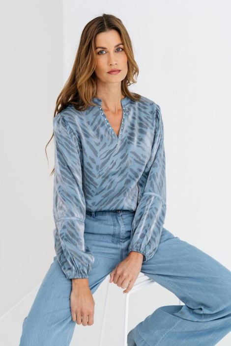 Maicazz blauwe dames blouse