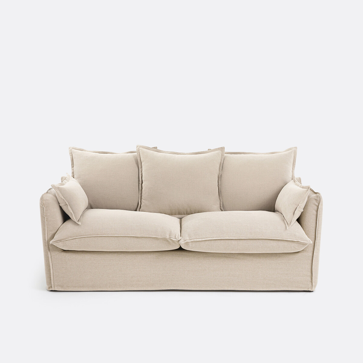 LA REDOUTE INTERIORS<br>Sofá-cama H14 cm em linho grosso, Odna