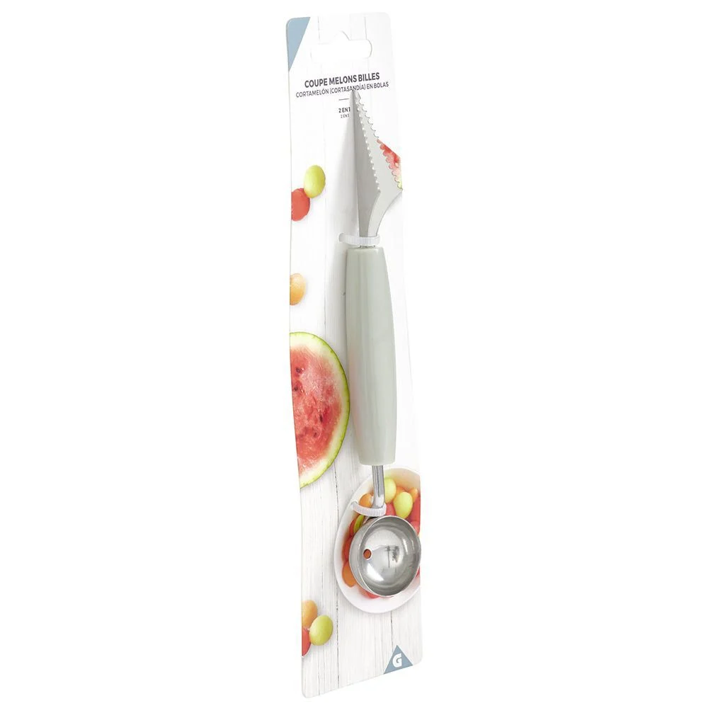 Cuillère parisienne à billes coupe melon pastèque inox
