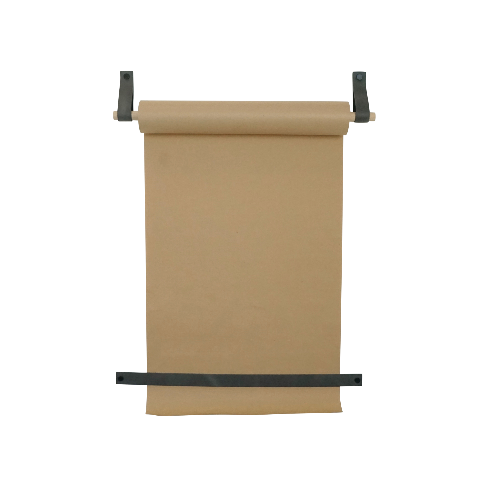 Bruine tekenrol aan 2 leren lussen Tekenrol -Vintage grey