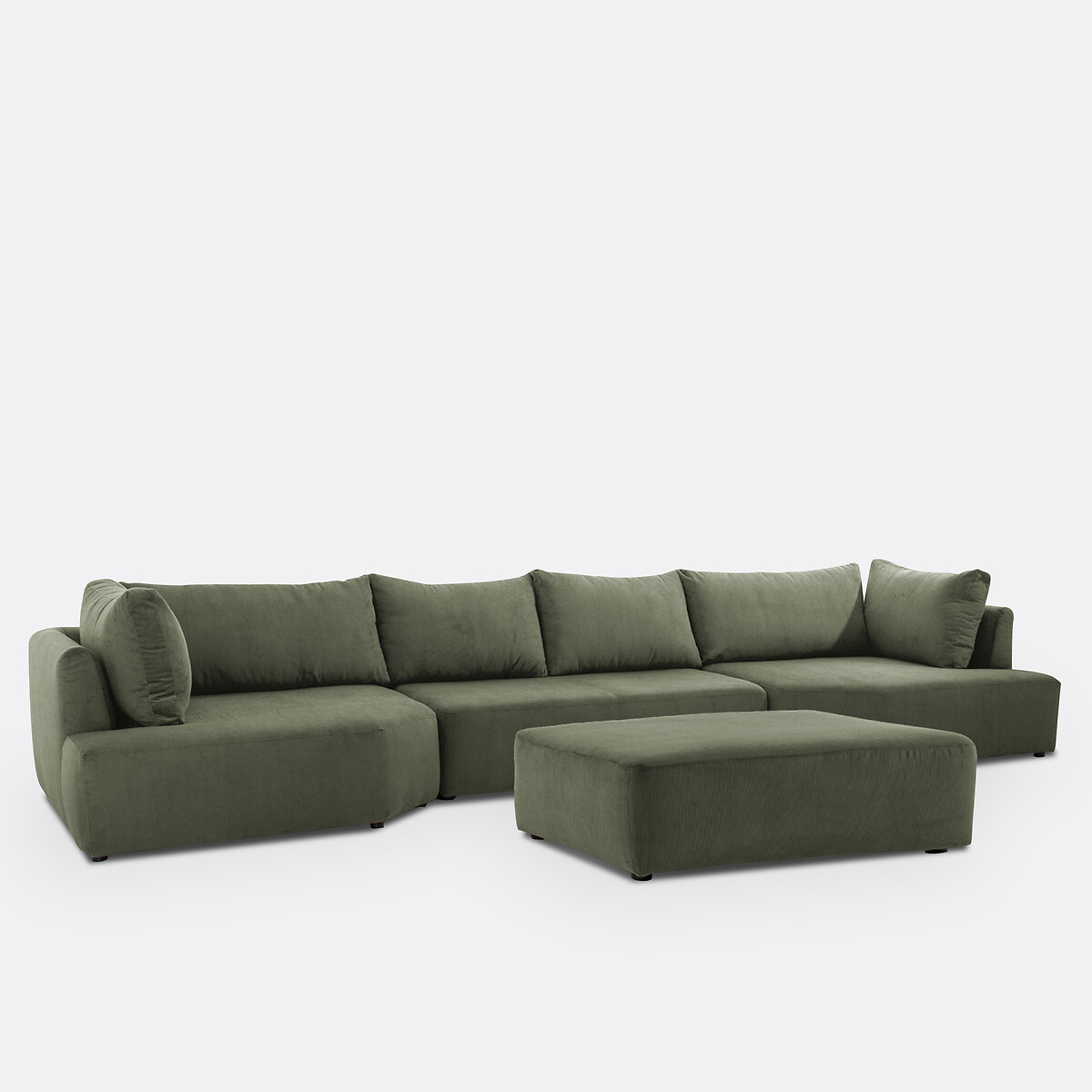 LA REDOUTE INTERIEURS<br>Puff com nervuras de veludo, Monica