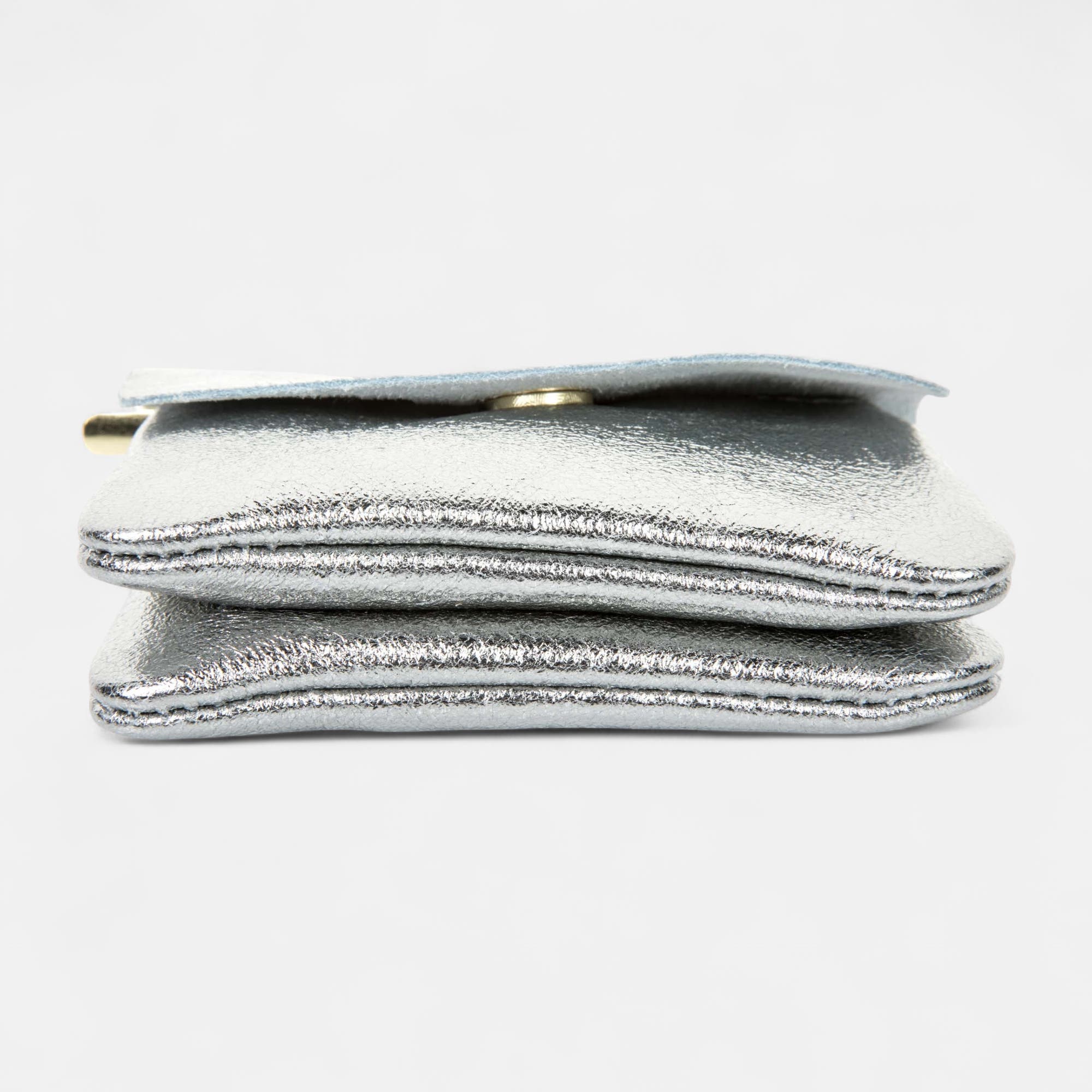 Petite maroquinerie en cuir argent