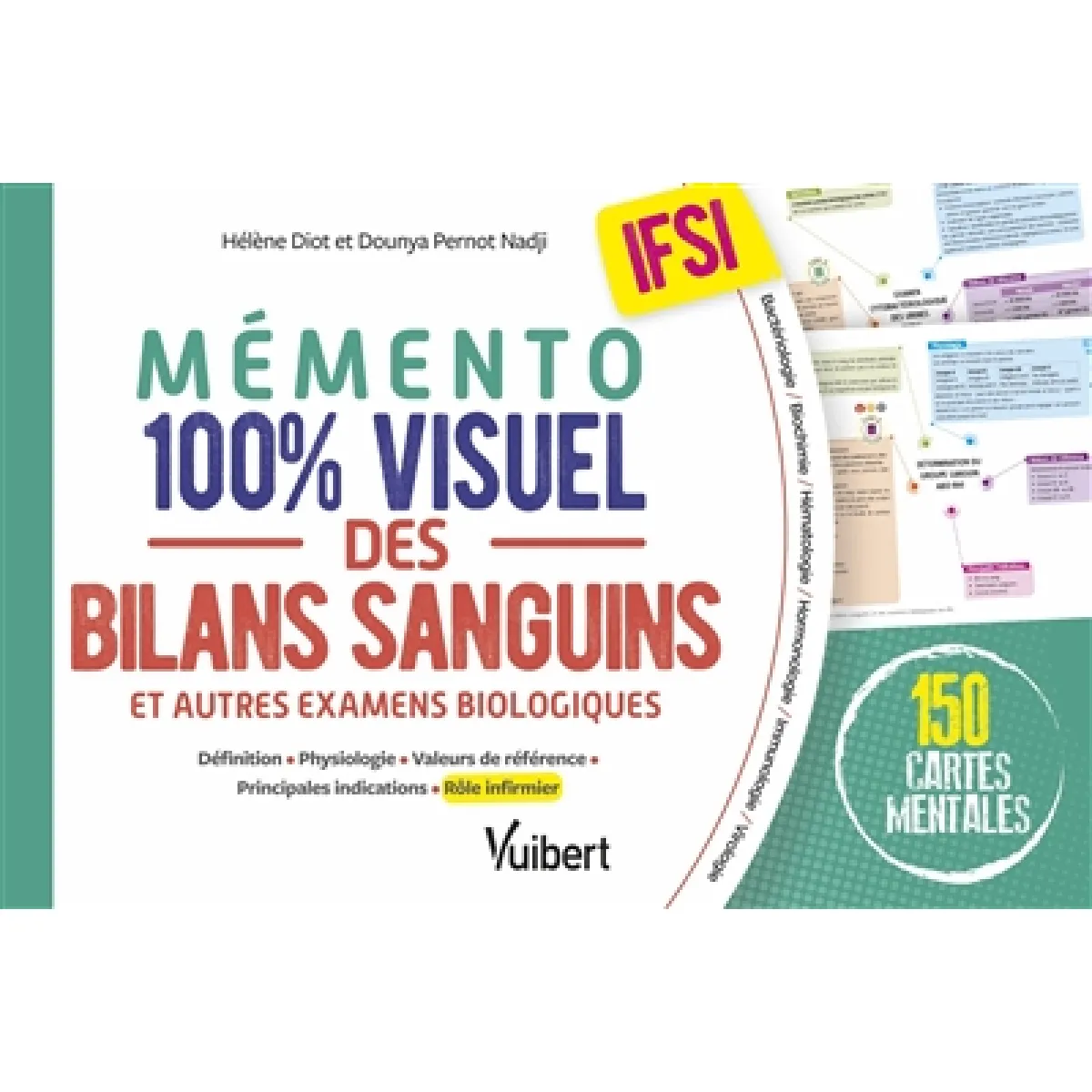 Mémento 100 % visuel des bilans sanguins et autres examens biologiques : définition, physiologie, valeurs de référence, principales indications, rôle infirmier : IFSI, 150 cartes mentales