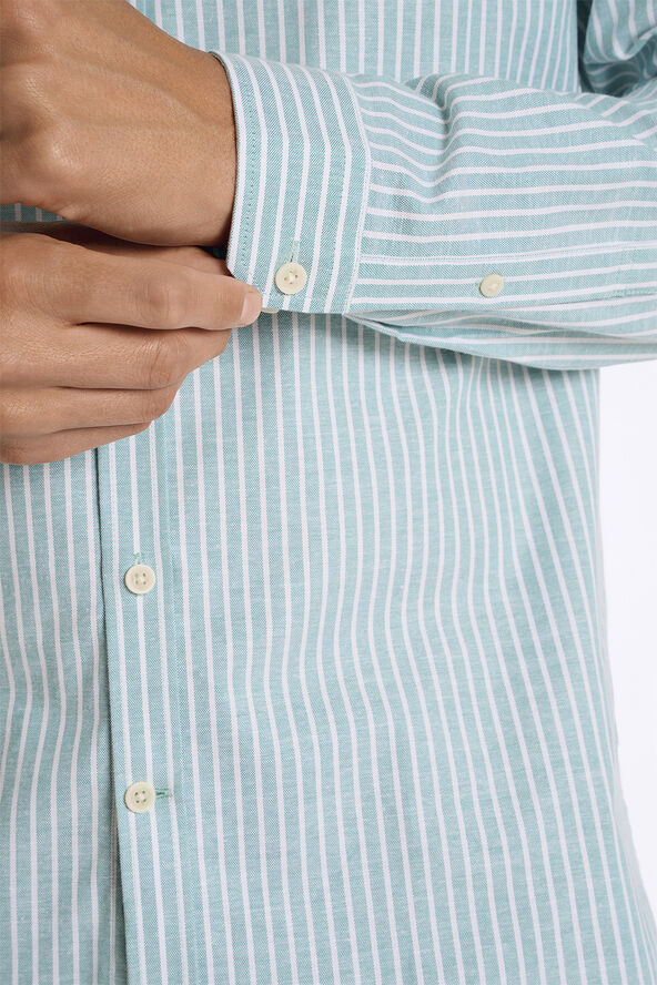 Lindbergh Striped superflex oxford L/S Mint