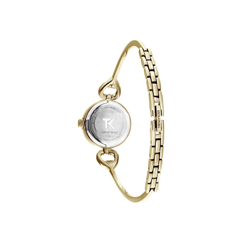 Montre femme analogique Trendy Kiss - Bracelet semi-rigide avec motif coeur et pierre - Astrid