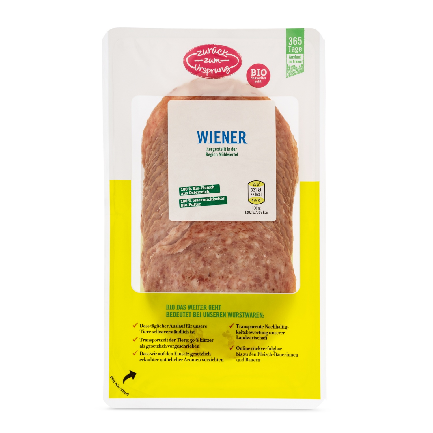 ZURÜCK ZUM URSPRUNG BIO-Spezialaufschnitt, Wiener 100 g