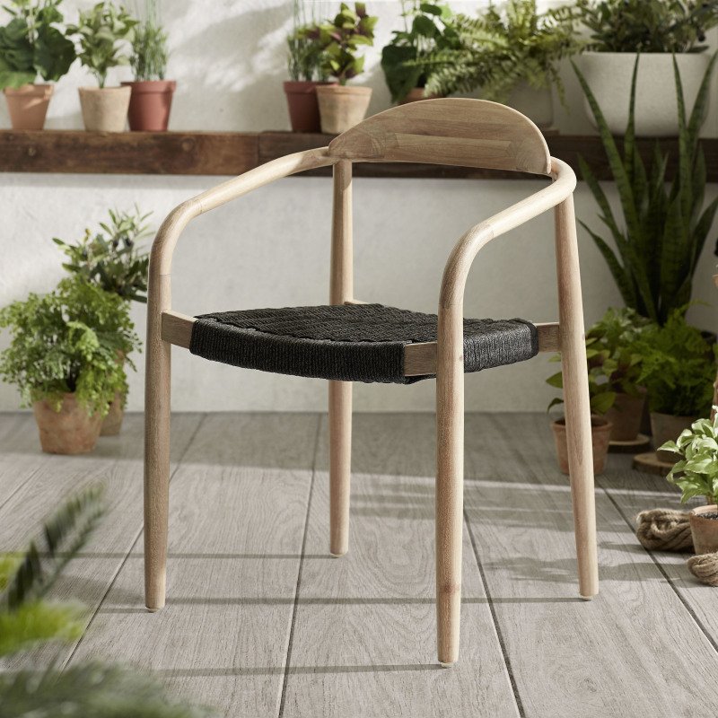 Chaise Nina - corde - bois d'acacia massif