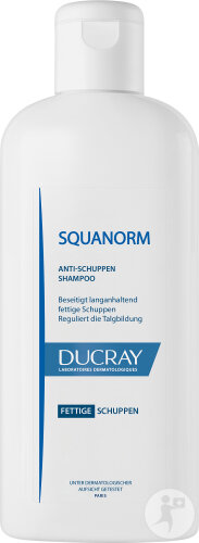 Ducray Kelual Squanorm Shampoing Traitant Régulateur Anti-Pelliculaire Pellicules Grasses 200ml