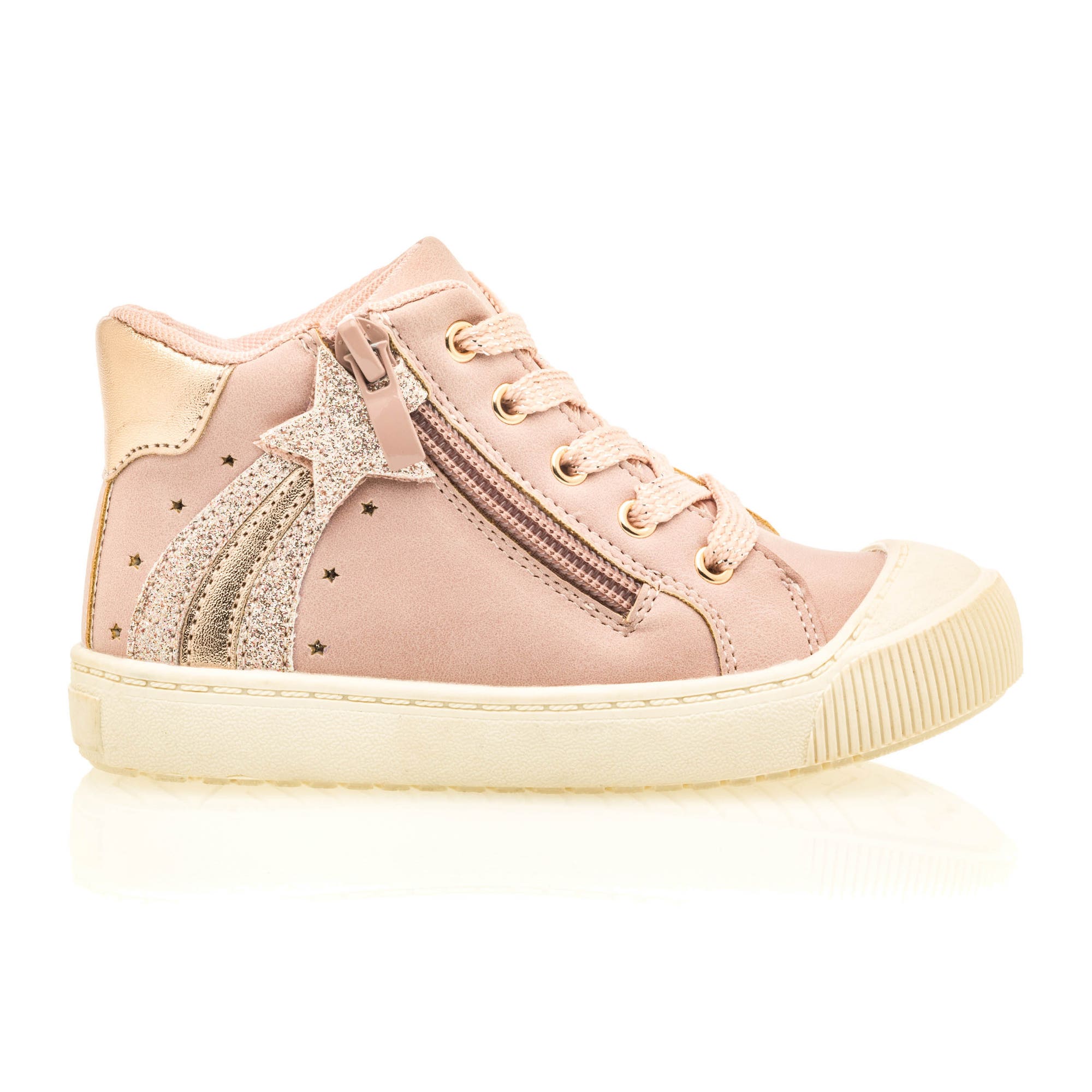 Baskets hautes Fille rose