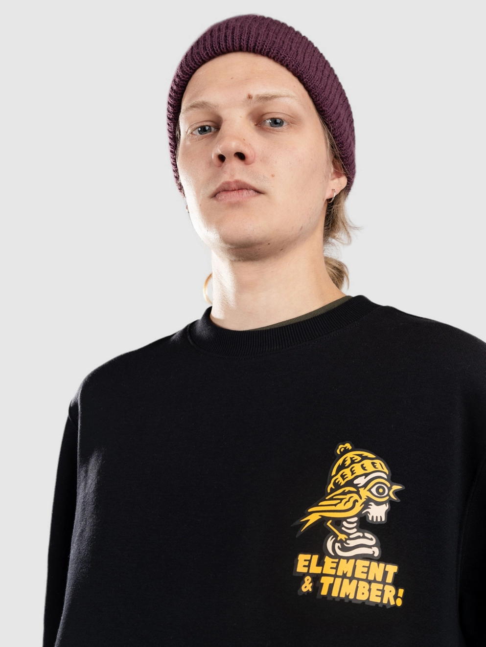 Element Birds Eye Crew Sweater flint black