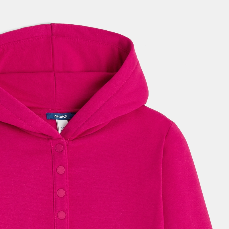 Robe sweat-shirt à capuche rose fille