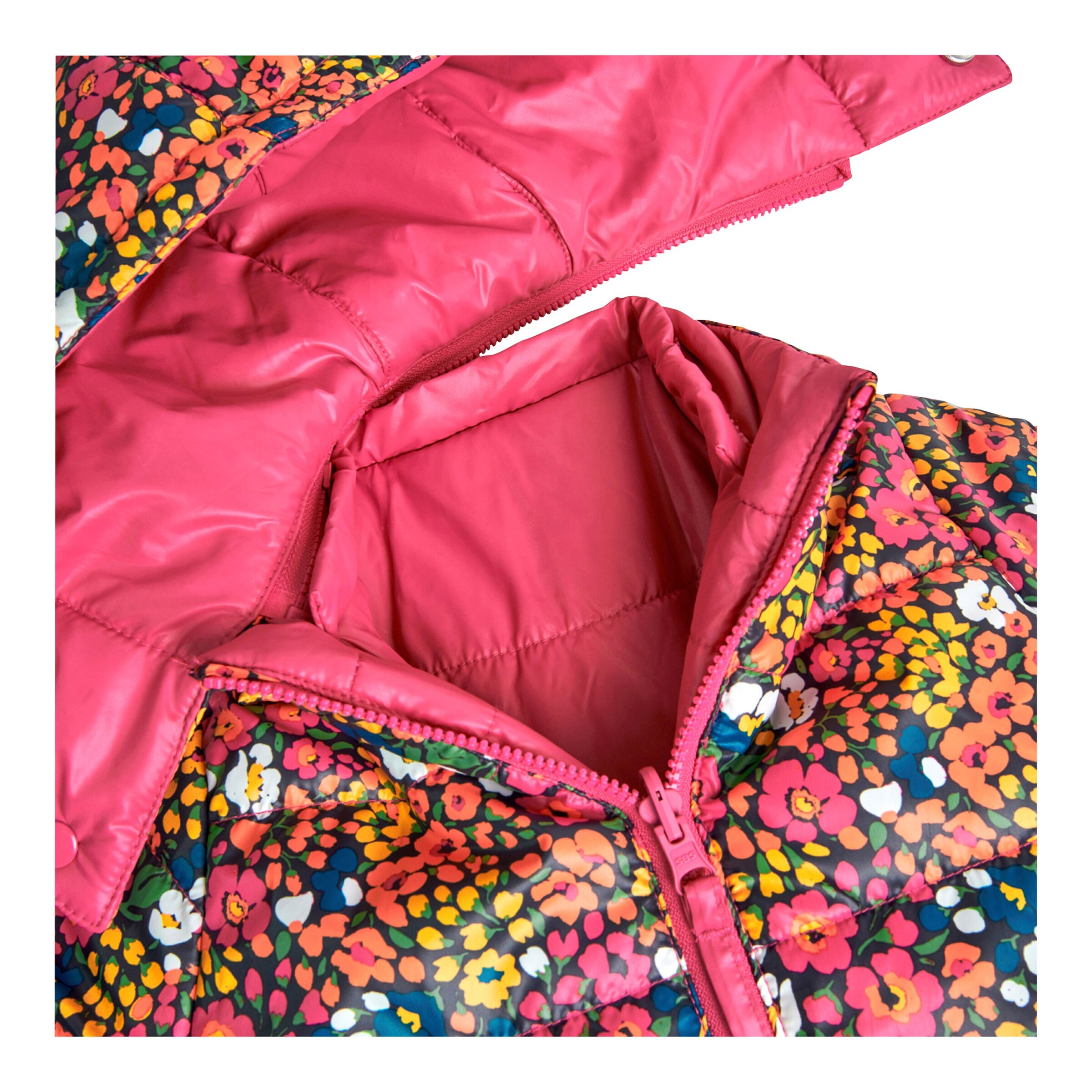 BOBOLI Wende-Winterjacke Blumen pink/bunt