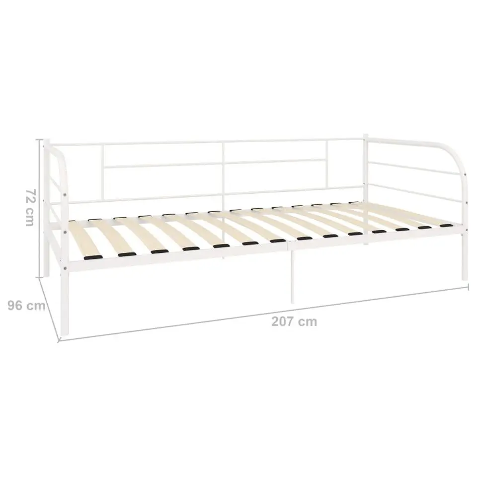 vidaXL - Bedbank - Wit - Metaal - 90x200 cm