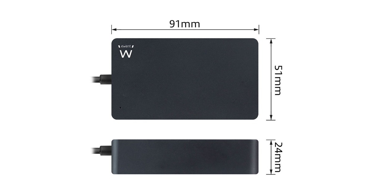 EwentUltra-compacte laptoplader 45W (voor laptops tot 15,6 inch)  (Zwart)
