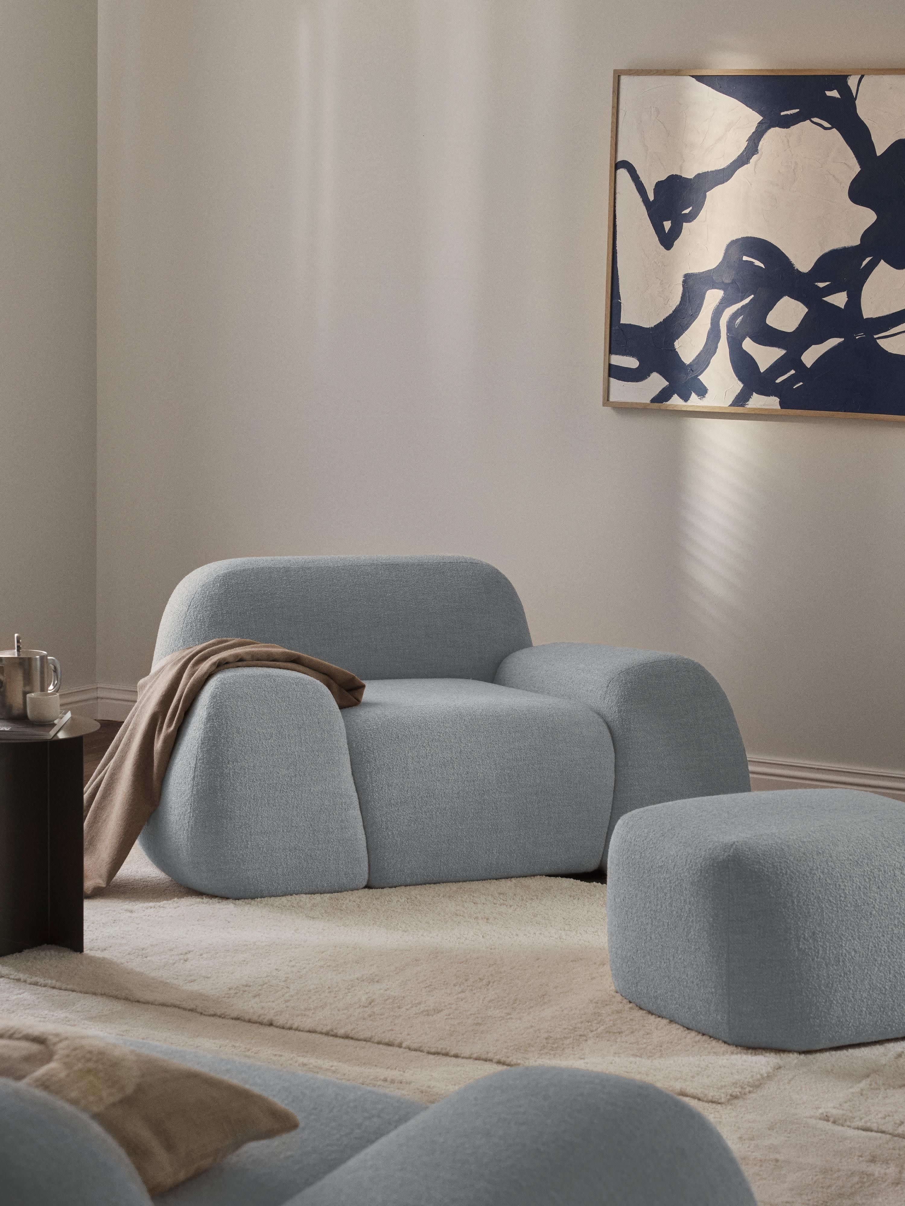 Bouclé loungefauteuil Wolke