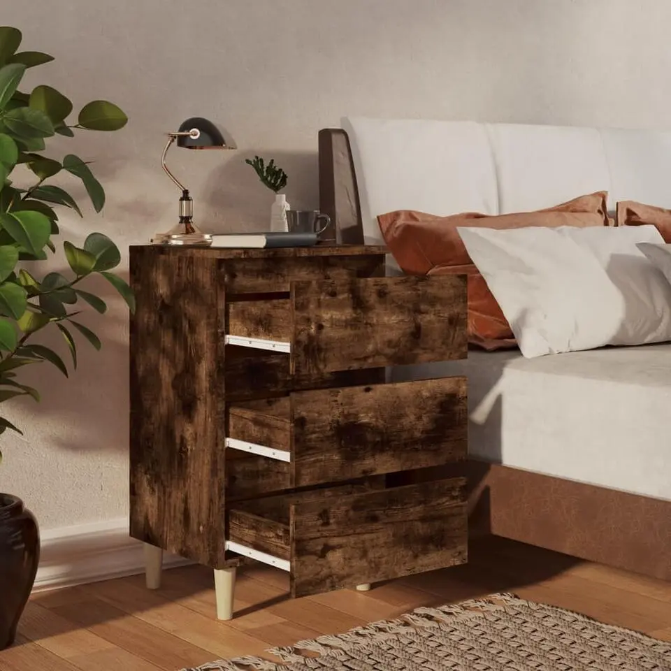 vidaXL - Nachtkastje - Bruin - Bewerkt hout