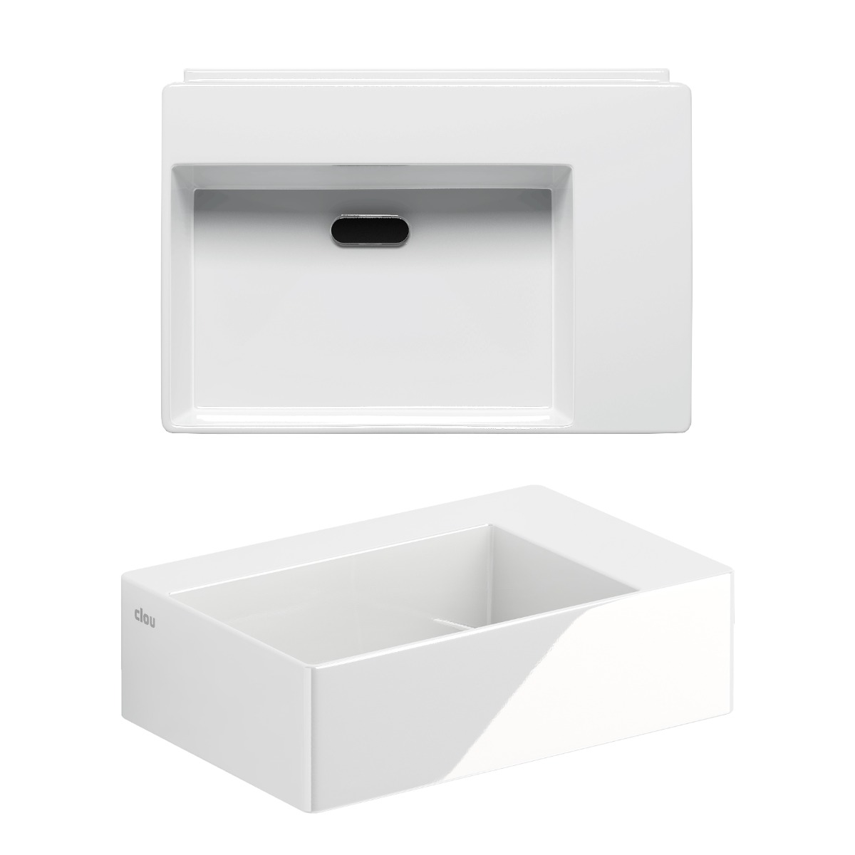 Clou New Flush 2 keramische fontein 36cm zonder kraangat wit glans