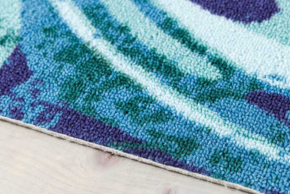 In- und Outdoor Teppich LEAF 180x120cm blau grün Blatt-Design Läufer wetterfest