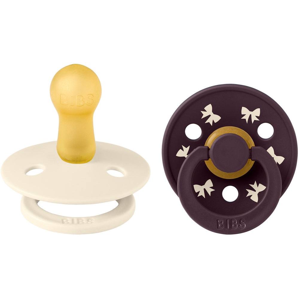 Køb Bibs Ivory/Plum Sut Colour Holiday Sløjfe 2-Pak Latex