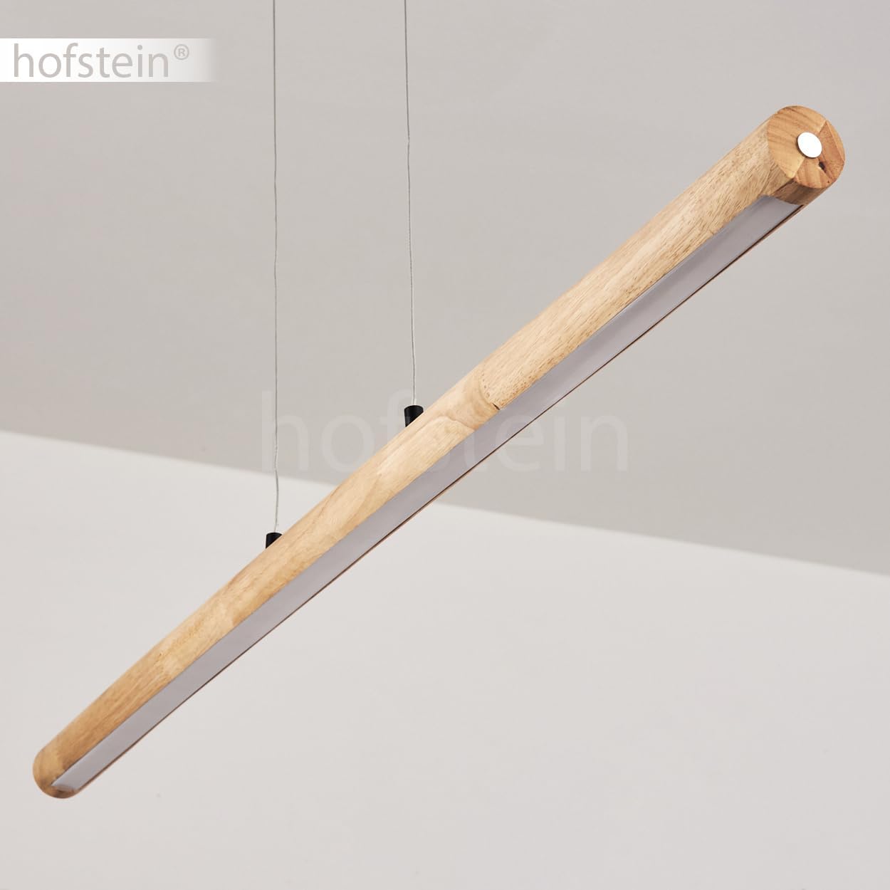 LED Pendelleuchte Carbellino, dimmbare Hängelampe aus Metall/Holz/Kunststoff in Schwarz/Naturfarben/Weiß, skandinavisches Design, Höhe max 150cm, Touchdimmer, LED 24 Watt, 3000-6000 Kelvin, 2550 Lumen