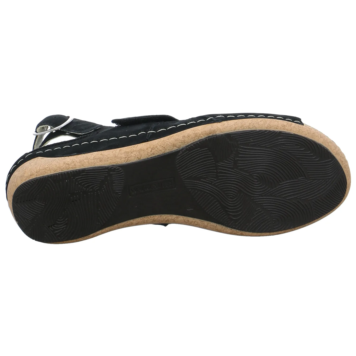 WALDLÄUFER Comfort-Sandalette Schwarz Leder