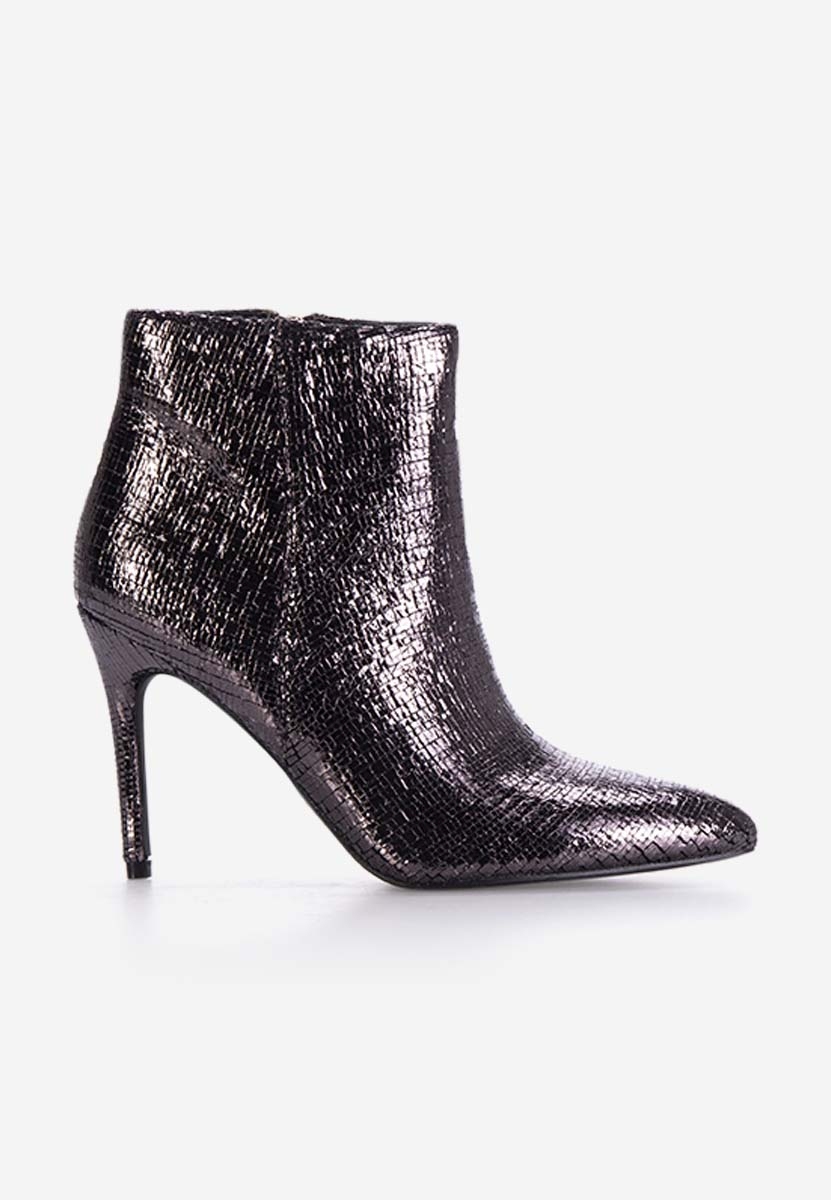Bottines à talon fin gris Zarate