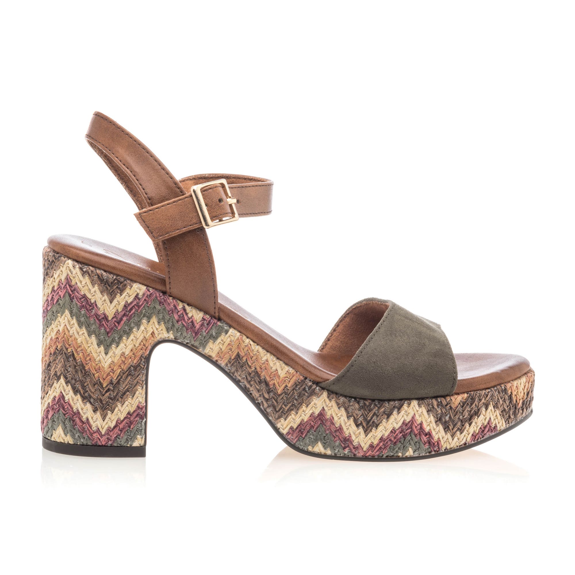 Sandales à talon Femme kaki
