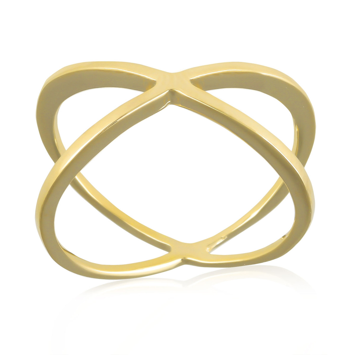 Bague plaqué or anneaux croisés