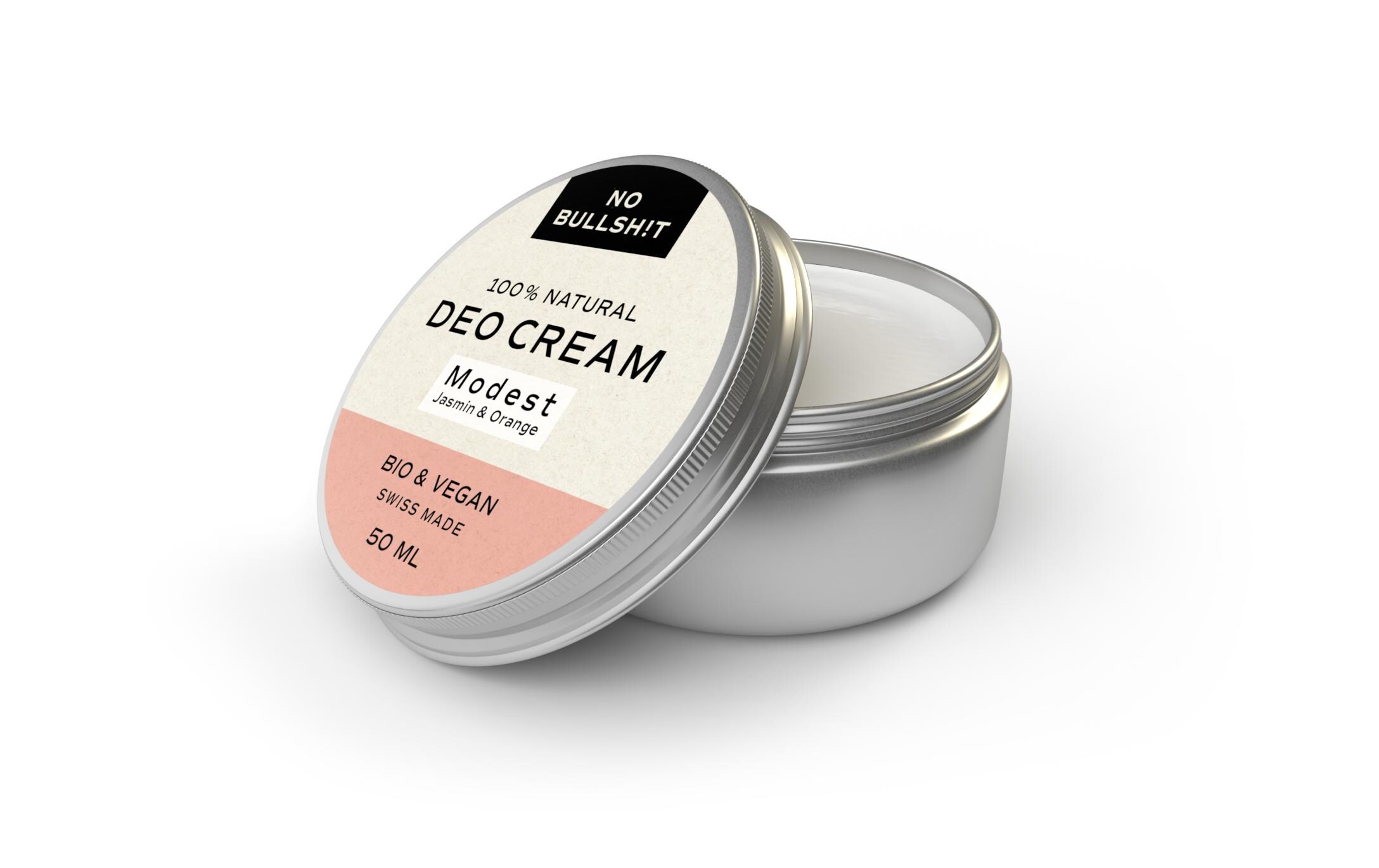 Deo Cream Modest 15 mlNatürliche, vegane Deo Cream ohne künstliche Duft- und Farbstoffe