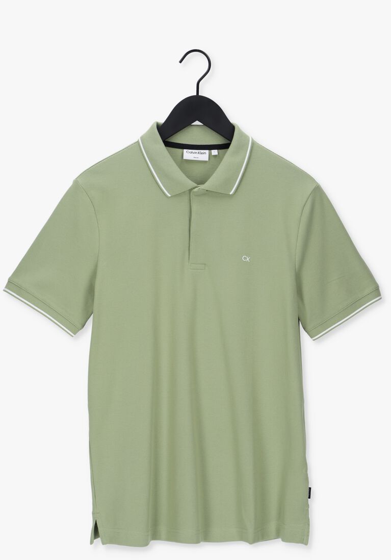 CALVIN KLEIN groene calvin klein polo stretch pique tipping slim polo