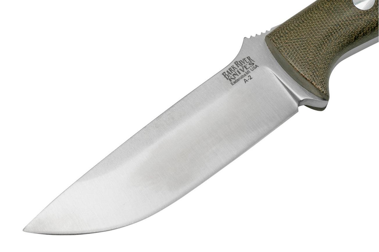Bark River Bravo 1 A2 Green Canvas Micarta, bushcraftmes