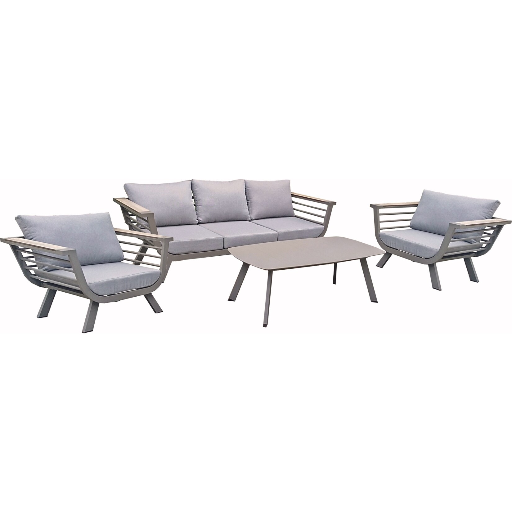 Sitzgarnitur Sitzgruppe Holz Garten Lounge Set Gartenmöbel Massiv Tisch Sofa