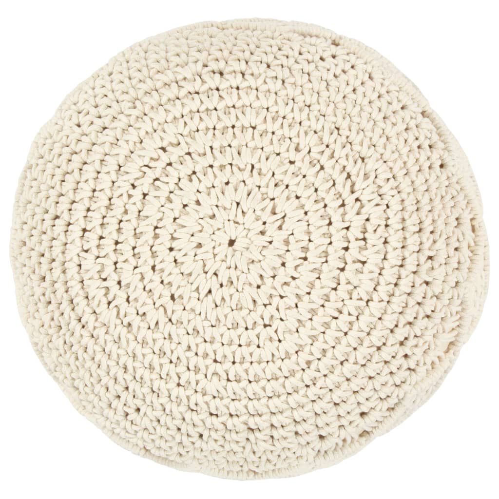vidaXL Handgemaakte macramé poef, 45 x 30 cm, katoen
