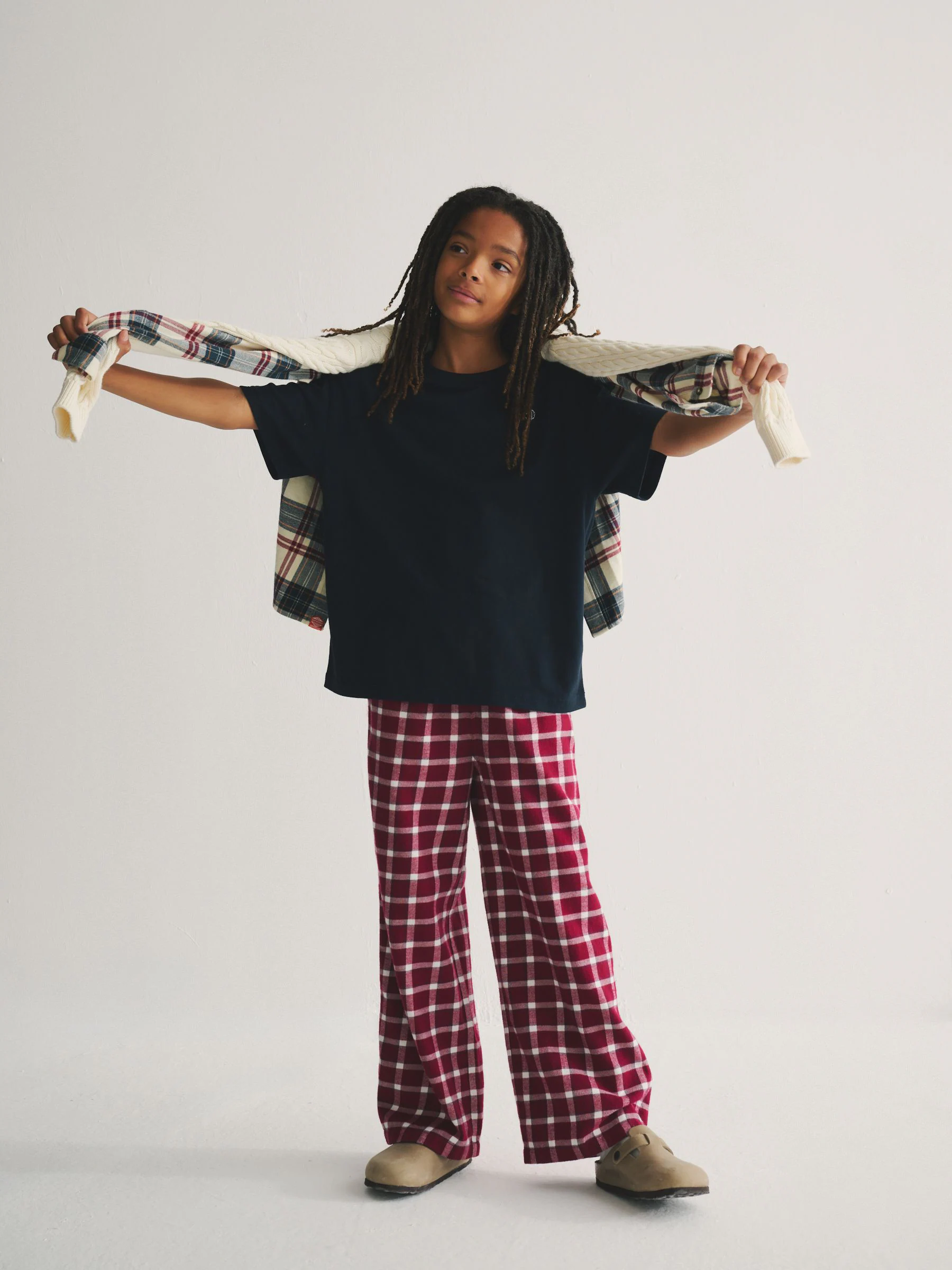 Marineblauw/rood - Superdry T-Shirt and Check Trouser Set
