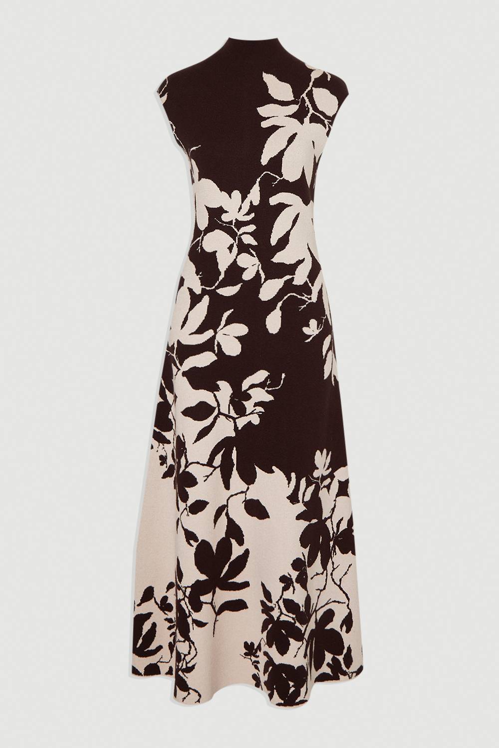 KarenMillen Robe Longue Tricotée à Motif Floral Jacquard