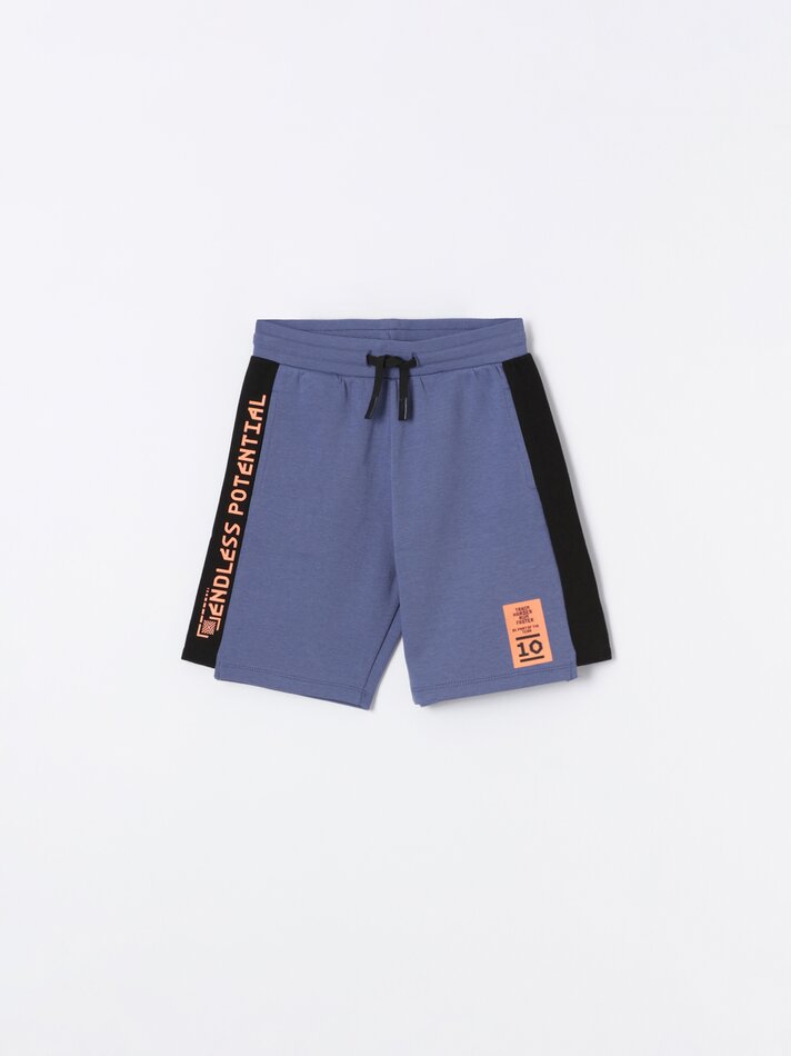 Faixa lateral para calça de moletom Bermuda - Azul Lavado