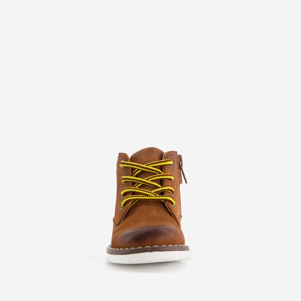 Groot leren jongens veterboots cognac