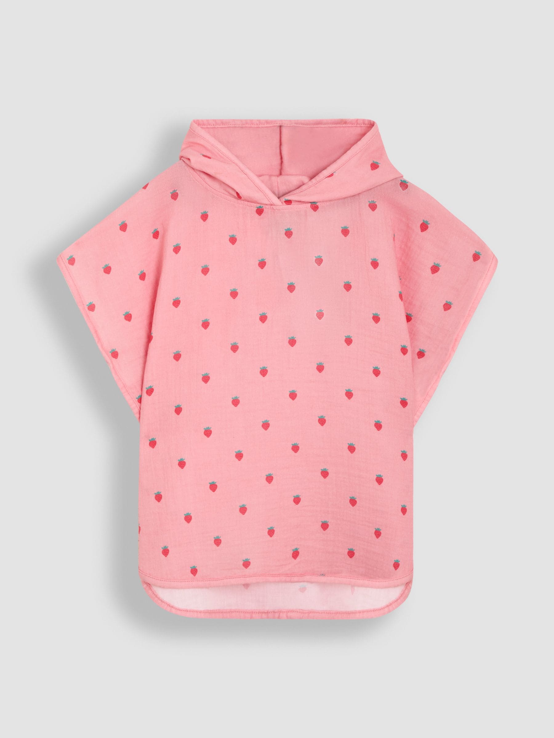 JoJo Maman Bébé 100% Cotton Strawberry Muslin Poncho