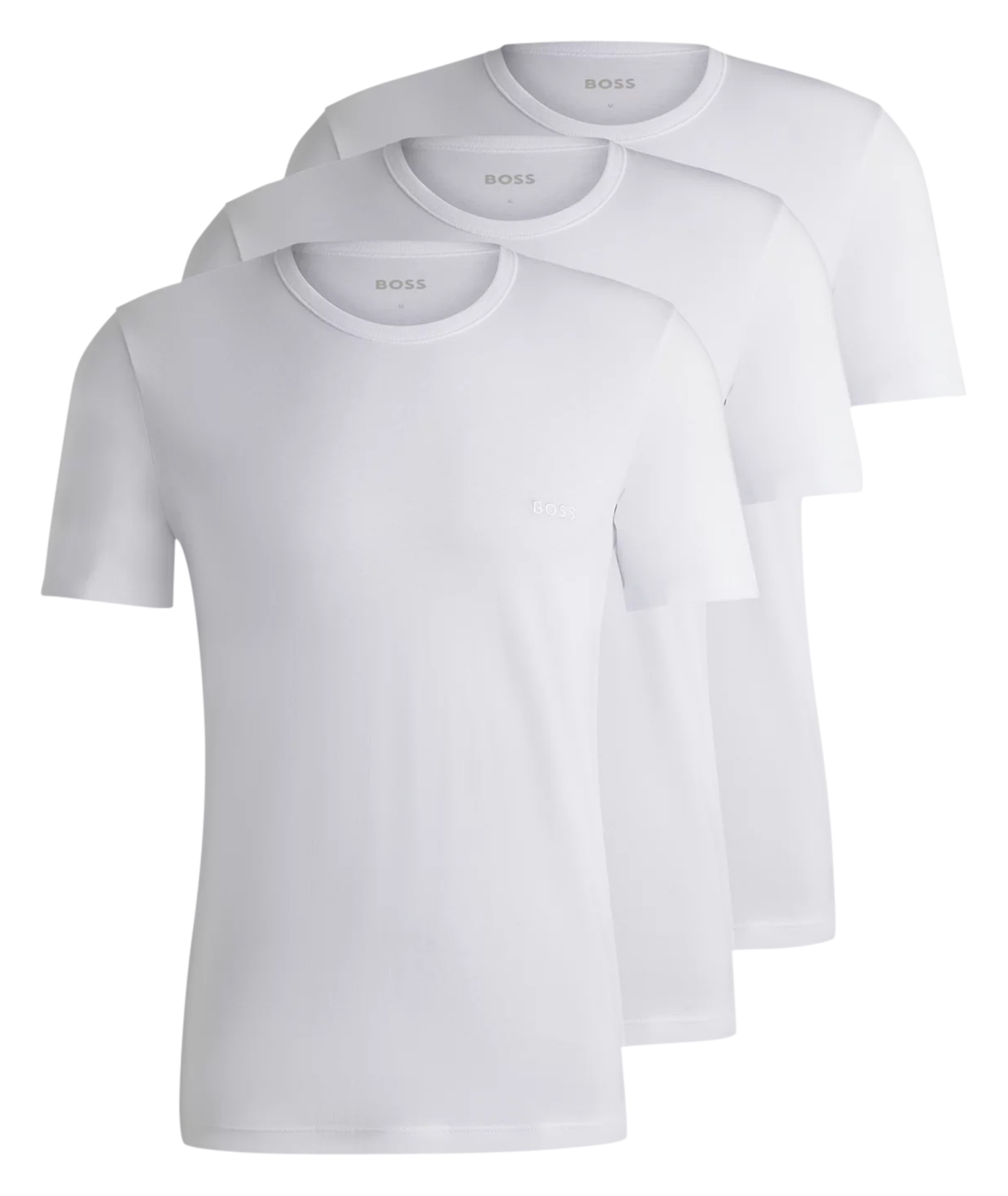 Lot de 3 tee-shirt col rond en coton| Blanc