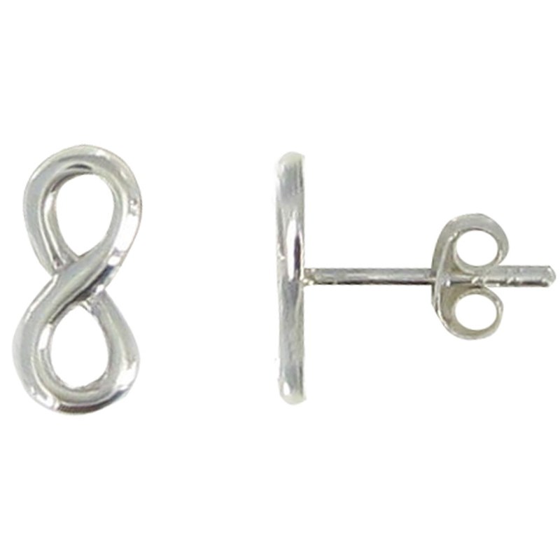 Boucles d'Oreilles Argent Rhodié Puces Infini